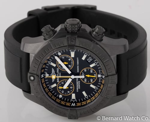 Front View of Avenger Seawolf Chronograph Blacksteel Limited