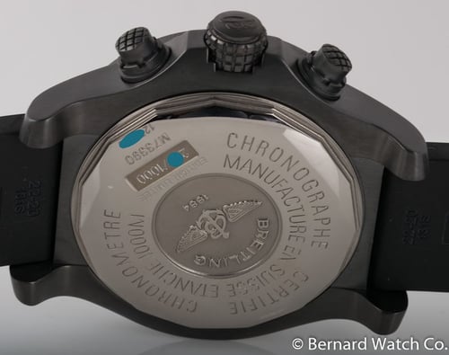 Caseback of Avenger Seawolf Chronograph Blacksteel Limited