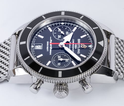 Crown Side Shot of SuperOcean Heritage Chronograph 44