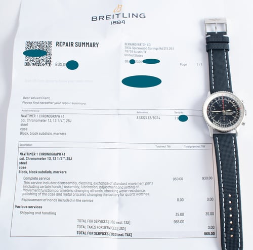 Paper shot of Navitimer Heritage