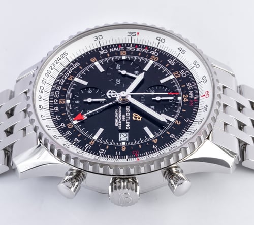 Crown Side Shot of Navitimer 1 Chrono GMT 46