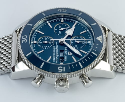 Crown Side Shot of Superocean Heritage Chronograph 44