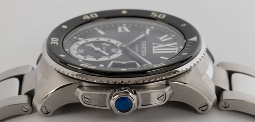 Crown Side Shot of Calibre de Cartier Diver