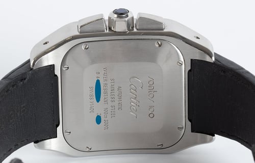 Caseback of Santos 100 XL Chronograph