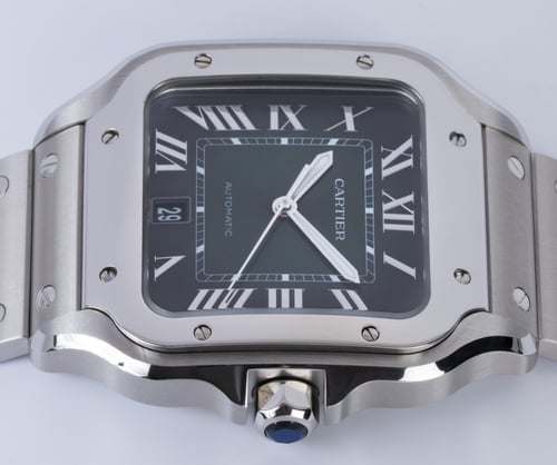Crown Side Shot of Santos De Cartier Large