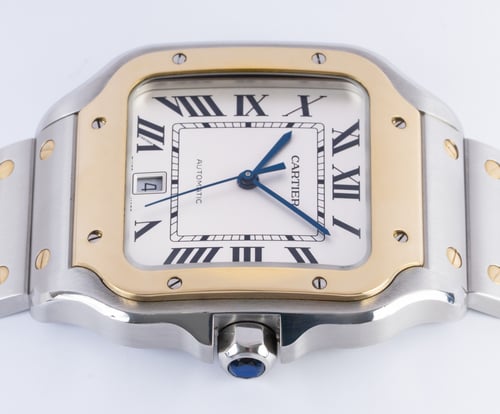 Crown Side Shot of Santos de Cartier Large