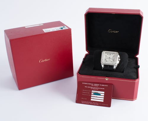 Box / Paper shot of Santos 100 XL Chronograph