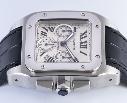 Crown Side Shot of Santos 100 XL Chronograph