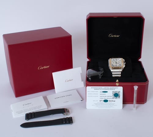 Box / Paper shot of Santos De Cartier Chronograph XL
