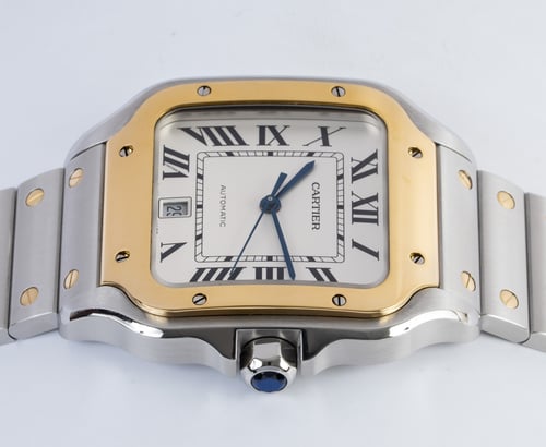 Crown Side Shot of Santos de Cartier Large