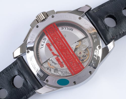 Caseback of Mille Miglia GT XL 'Rossa Corsa' Chronograph