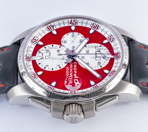 Crown Side Shot of Mille Miglia GT XL 'Rossa Corsa' Chronograph