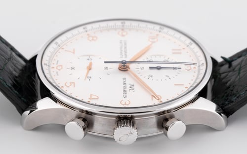 Crown Side Shot of Portugieser Chronograph Rattrapante