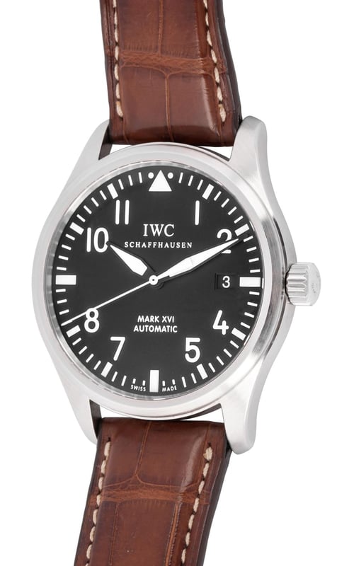 IWC - Pilot's Mark XVI : IW325504 : SOLD OUT : black dial on brown