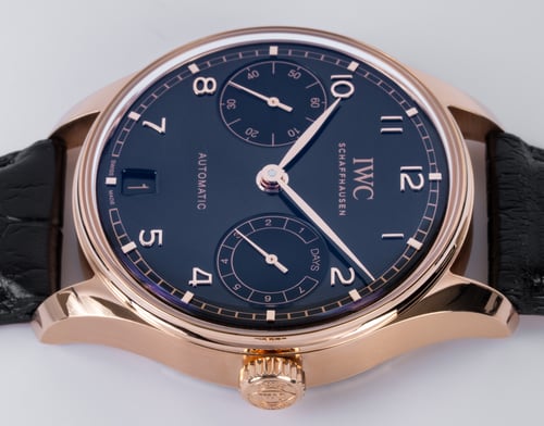 Crown Side Shot of Portugieser Automatic 7-Day Power Reserve