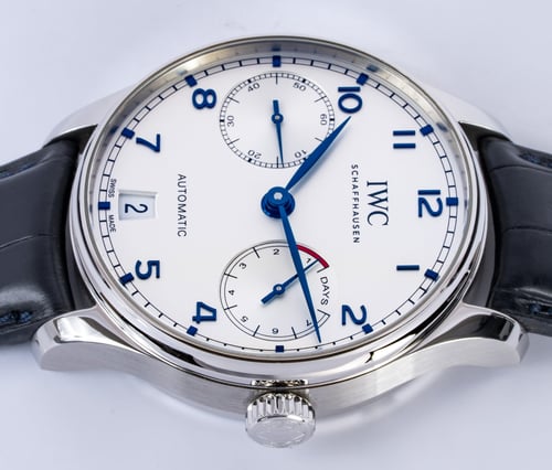 Crown Side Shot of Portugieser Automatic 7-Day Power Reserve