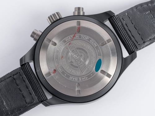 Caseback of Pilot's Watch Top Gun Chronograph
