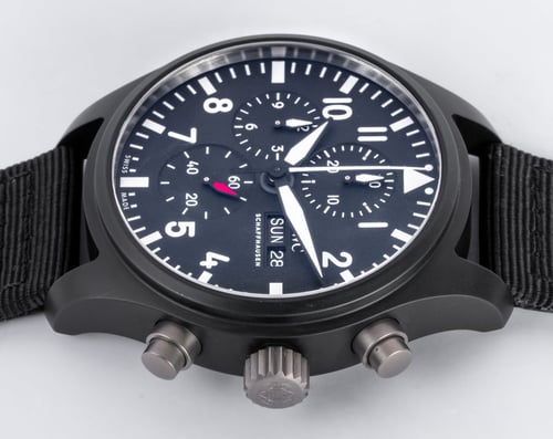Crown Side Shot of Pilot's Watch Top Gun Chronograph