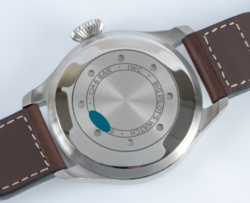 Caseback of Big Pilot's Watch 'Green Edition'
