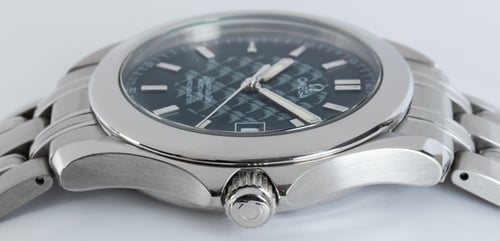 Crown Side Shot of Seamaster 120 Jacques Mayol Limited Edition
