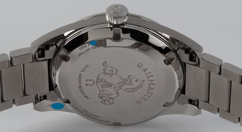 Caseback of Seamaster Railmaster 1957 Trilogy