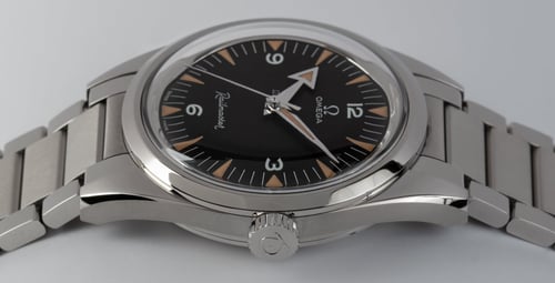 Crown Side Shot of Seamaster Railmaster 1957 Trilogy