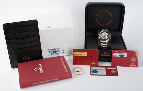 Box / Paper shot of Speedmaster 'The Legend' Schumacher