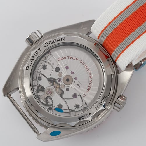 Caseback of Planet Ocean 600m Master Co-Axial