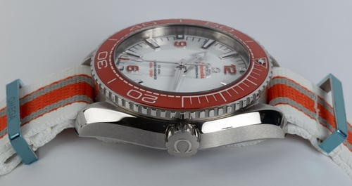 Crown Side Shot of Planet Ocean 600m Master Co-Axial