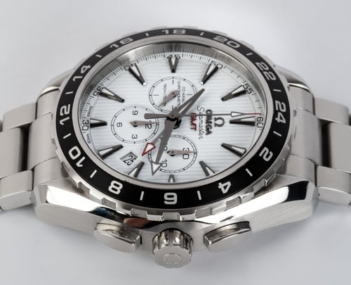Crown Side Shot of Seamaster Aqua Terra GMT Chronograph