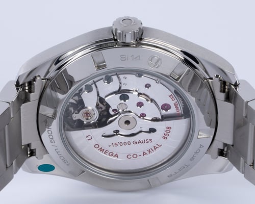 Caseback of Seamaster Aqua Terra 'Bumblebee' 15,000 Gauss