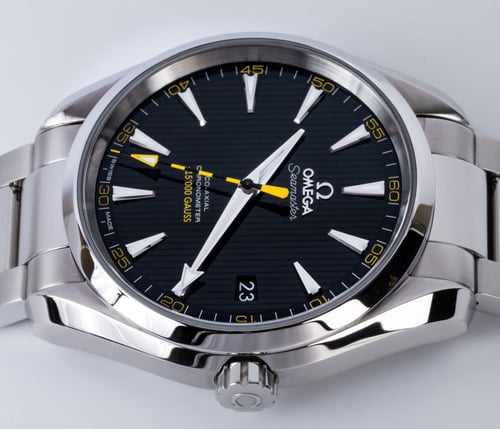 Crown Side Shot of Seamaster Aqua Terra 'Bumblebee' 15,000 Gauss