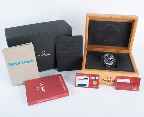 Box / Paper shot of Seamaster Planet Ocean GMT 'Goodplanet'