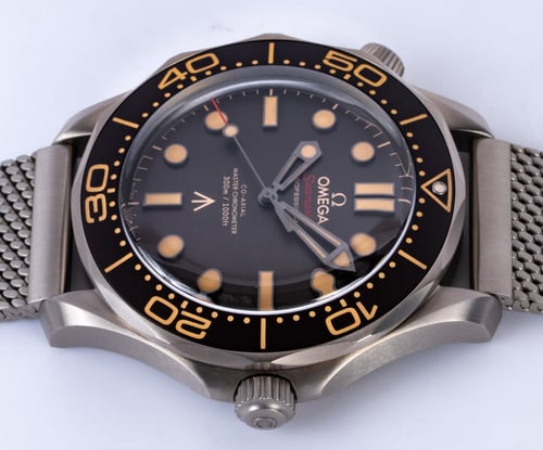 Crown Side Shot of Seamaster 007 Edition 'No Time to Die'