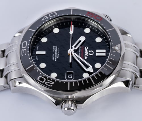 Crown Side Shot of Seamaster Pro 007 James Bond 50th Anniversary Limited Edition