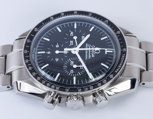 Crown Side Shot of Speedmaster Moonwatch