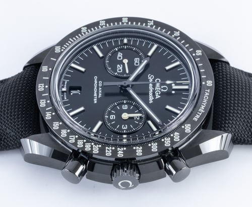 Crown Side Shot of Speedmaster Dark Side of the Moon 'Pitch Black'