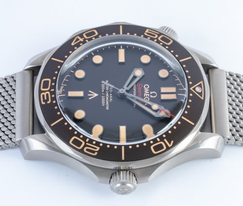 Crown Side Shot of Seamaster 007 Edition 'No Time to Die'