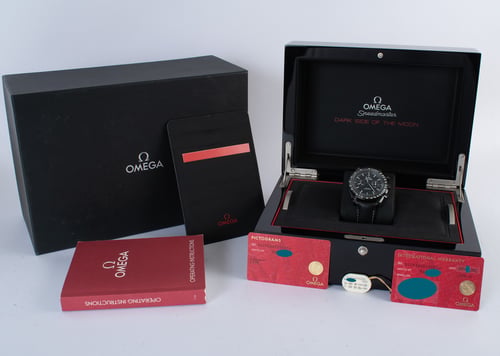 Box / Paper shot of Speedmaster Dark Side of the Moon 'Pitch Black'