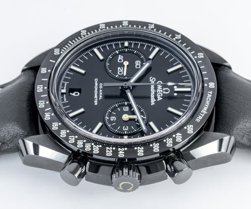 Crown Side Shot of Speedmaster Dark Side of the Moon 'Pitch Black'