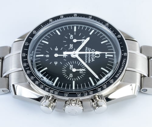Crown Side Shot of Speedmaster Legendary Moonwatch