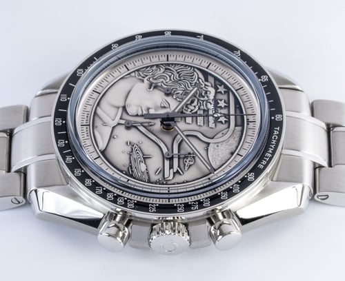 Crown Side Shot of Speedmaster Apollo XVII