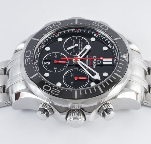 Crown Side Shot of Seamaster Diver 300M Chronograph