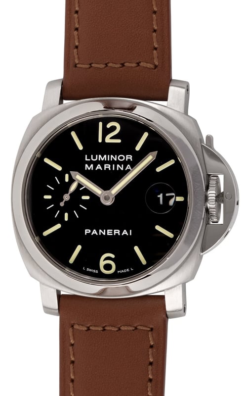 Panerai - Luminor Marina : PAM 48 : SOLD OUT : black dial on brown