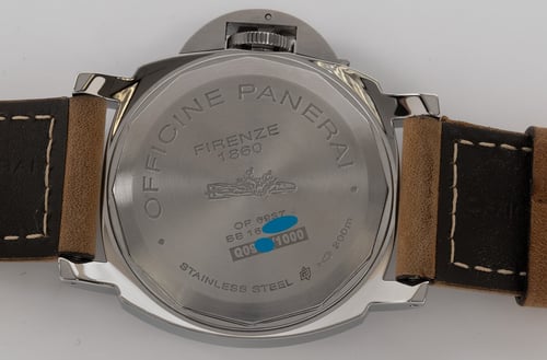 Caseback of Luminor Marina 8 Days