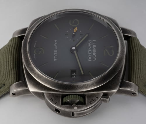 Crown Side Shot of Luminor Marina Navy SEALs