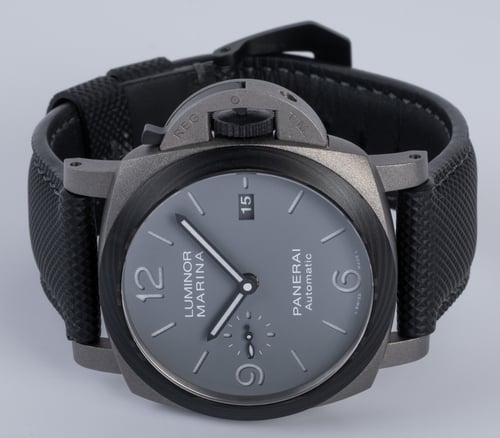 Front View of Luminor Marina TuttoGrigio 44mm