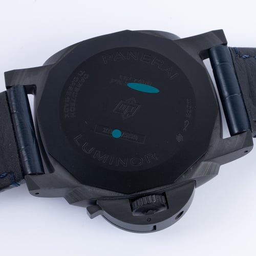 Caseback of Luminor Carbotech Blu Notte 44