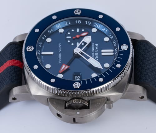 Crown Side Shot of Submersible GMT Luna Rossa Titanio