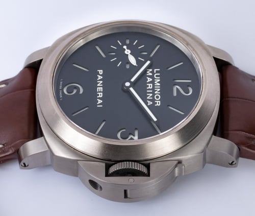 Crown Side Shot of Luminor Marina Titanio